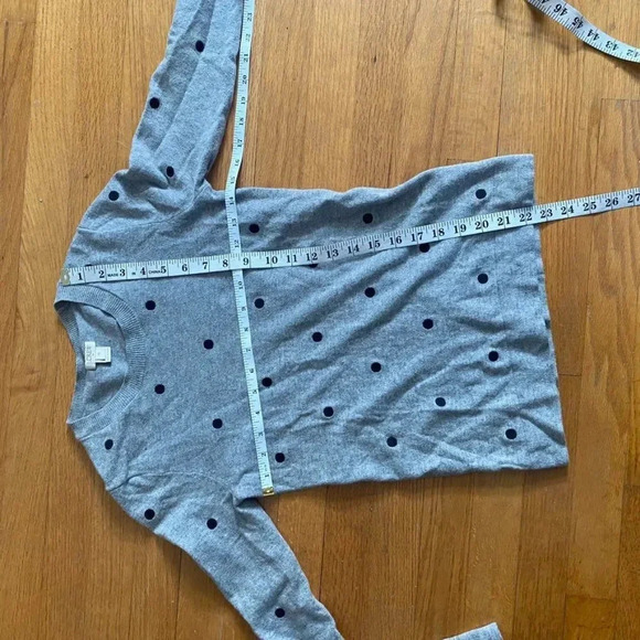 J. Crew Gray Polka Dot Merino Wool Blend Sweater - Picture 8 of 8